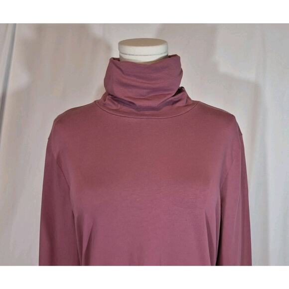 New W/Tag Peruvian Connection *IN RASPBERRY* T-Neck Top Pima Cotton Medium - Picture 3 of 8